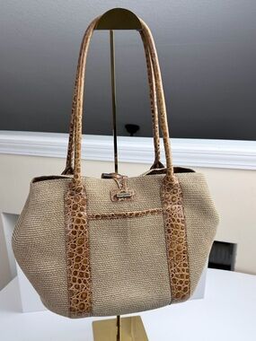 Eric Javits Tan Raffia Shoulder Bag Purse